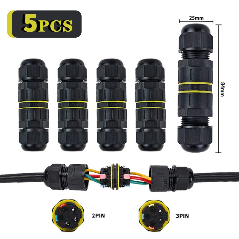 Push Fit Connector - 5 Connettori Rapidi Impermeabili IP68 a
